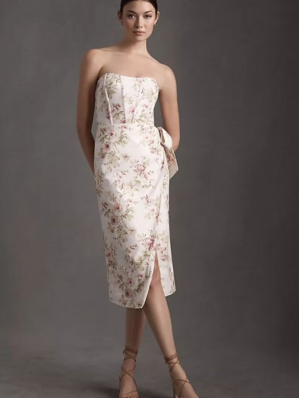 V. Chapman Liliana Dress in Pink Rose Print